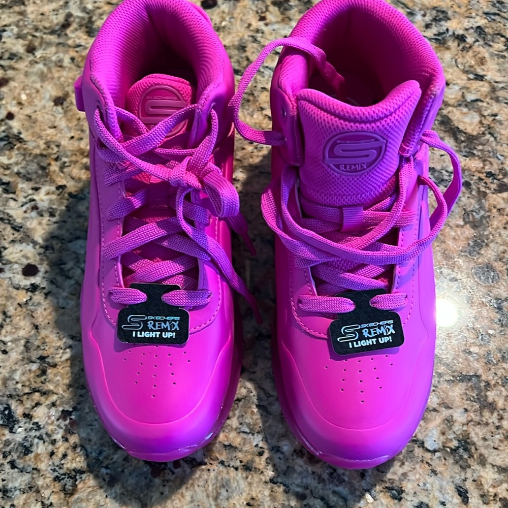Kids hot pink high too sneakers